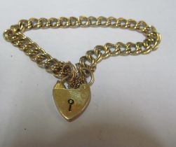 A 9ct gold bracelet with padlock clasp 14.4g