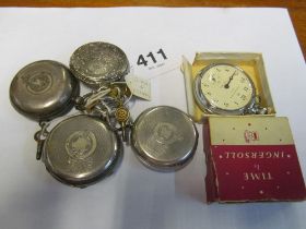 A silver pocketwatch and four others