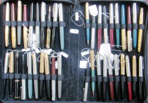 A case of mostly Parker various pens