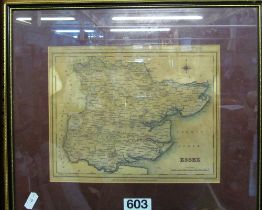 A map of Essex engraved T. Starling Circa 1830, framed