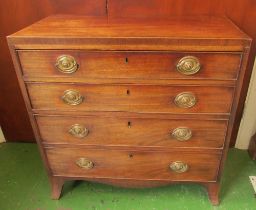 A small early 19th Century mahogany chest of four drawers