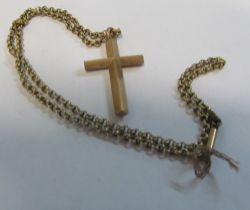 A 9ct gold cross on chain 12g