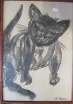 John Haerem - charcoal drawing 'Mr. Pozzo' circa 1963