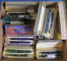 Various Conway Stewart boxed pen and pencil sets and boxed pens