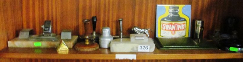 Various inkstands and pen holders
