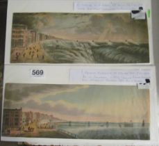 Two original Chain Pier hand coloured engravings (lower margins trimmed)