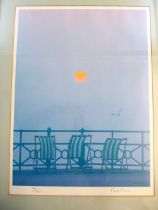 A Philip Dunn print deck chairs 69/850