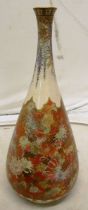 A 19th Century Satsuma bottle shaped vase highly decorated with chrysanthemum flowers and wisteria