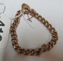 A 9ct gold bracelet padlock clasp