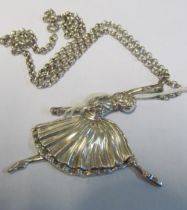 Frederick Messingham silver ballerina pendant (ex-brooch) hallmarked and DHP en verso on a