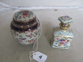 A Jacob Petit scent bottle and Famille Rose jar and cover