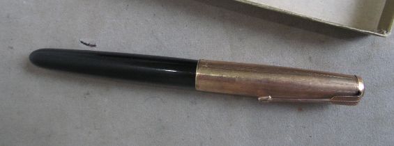 A Parker Pen with rolled gold top