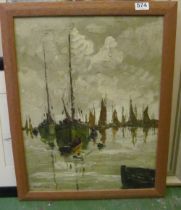 Deakins oil of boats, Rayner and other pictures
