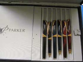 A Parker Pens salesman case with 23 new old stock fountain pens ballpens et cetera