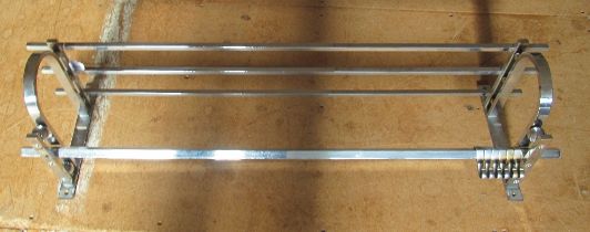 A chrome hall rack