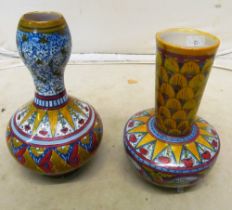 Two Spanish lustre vases (one a/f)