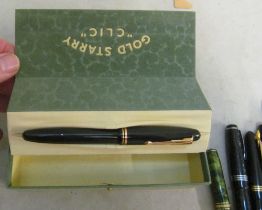 A collection of fountain pens mostly made in France, some boxed