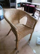 A wicker chair