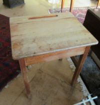 A pine school desk