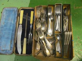 Some plated cutlery including Mappin & Webb forks and spoons