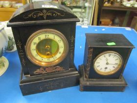 A marble clock and another clock