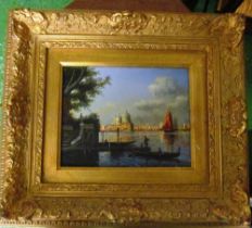 An oil Venice in gilt frame