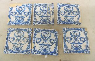 Six English Delft tiles (some a/f)