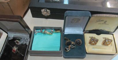 A box costume jewellery and cufflinks