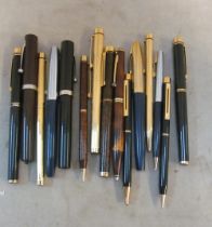 A collection of Schaeffer fountain pens et cetera