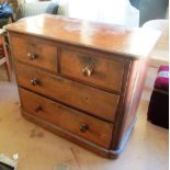 A small mahogany chest two short and two long drawers