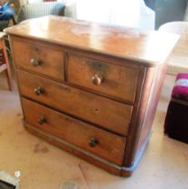 A small mahogany chest two short and two long drawers