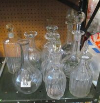 Eleven 19th Century cut glass decanters