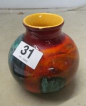 A Poole Pottery 'Bomb' vase (decorator possibly Anita Harris)