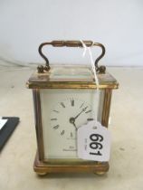 A carriage clock made for Hanningtons
