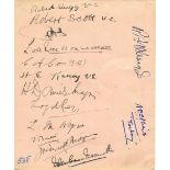 VICTORIA CROSS: An excellent small 8vo page removed from an autograph album individually signed in
