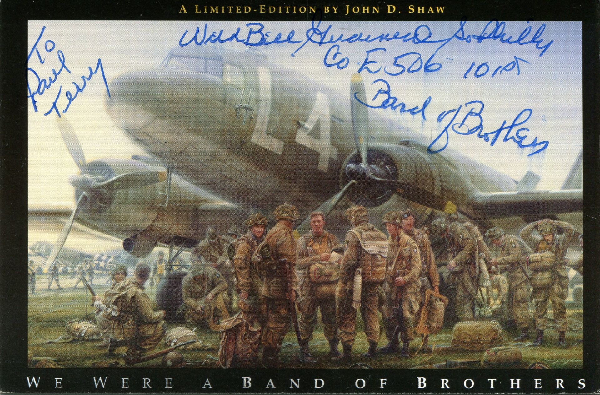 BAND OF BROTHERS: Selection of signed postcard photographs (4),