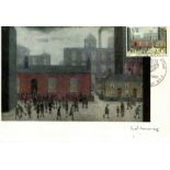LOWRY L. S.: (1887-1976) English artist. A good signed colour 6.5 x 4.
