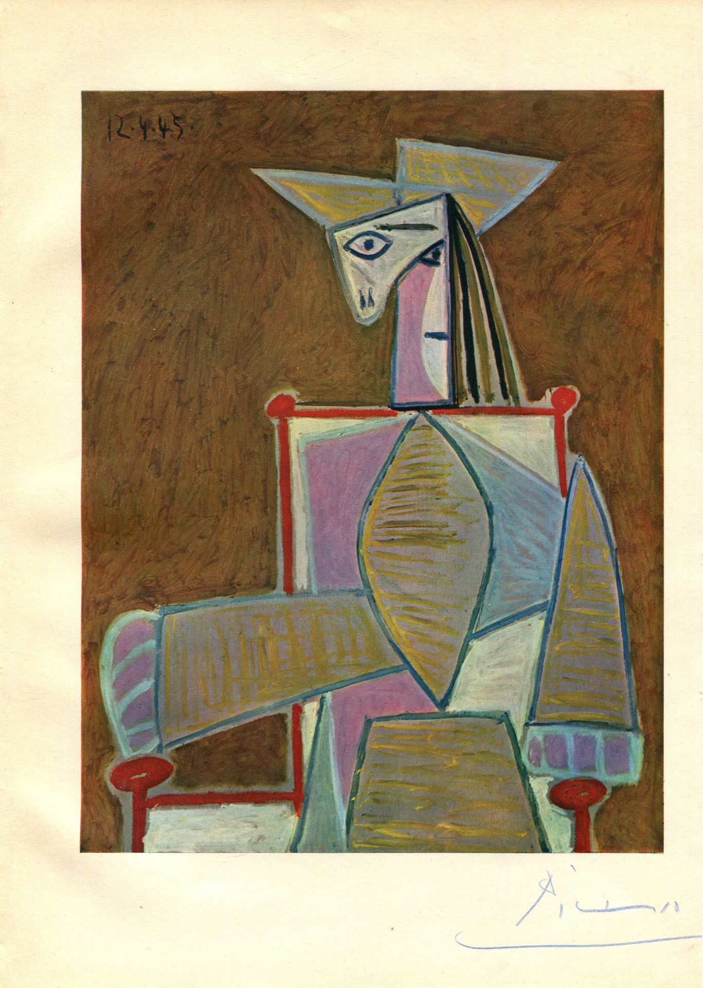 PICASSO PABLO: (1881-1973) Spanish painter, a co-founder of the Cubist movement. Signed colour 7.