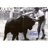 EL VITI: (1938- ) Spanish Bullfighter. Two signed 11.