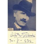 TOSCANINI ARTURO: (1867-1957) Italian conductor. Bold, dark fountain pen ink signature ('Arturo