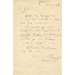 VERDI GIUSEPPE: (1813-1901) Italian Composer. A good A.L.S., `G. Verdi´, one page, 8vo, Genova,