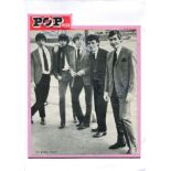 ROLLING STONES THE: Vintage signed 7 x 9 magazine image by all five members of the English rock band