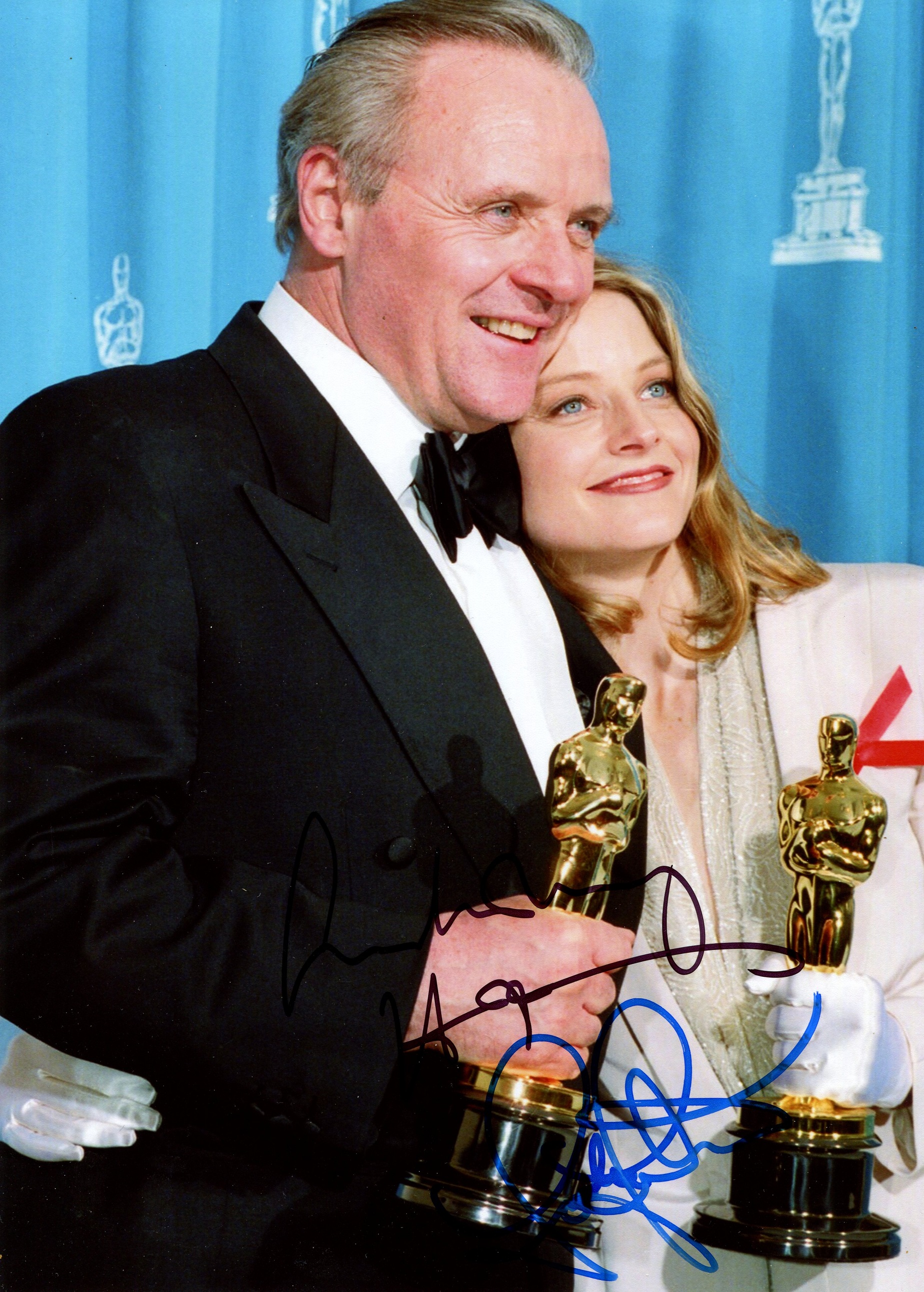 HOPKINS & FOSTER: HOPKINS ANTHONY (1937- ) Welsh actor, Academy Award winner & FOSTER JODIE (1962- )