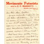 MARINETTI FILIPPO TOMMASO: (1876-1944) Italian poet and art theorist, founder of the Futurist