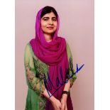 YOUSAFZAI MALALA: (1997- ) Pakistani Activist. Nobel Peace Prize in 2014. Signed 5 x 7 colour