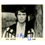 NELSON RICKY: (1940-1985) American musician and actor. A scarce signed and inscribed 10 x 8