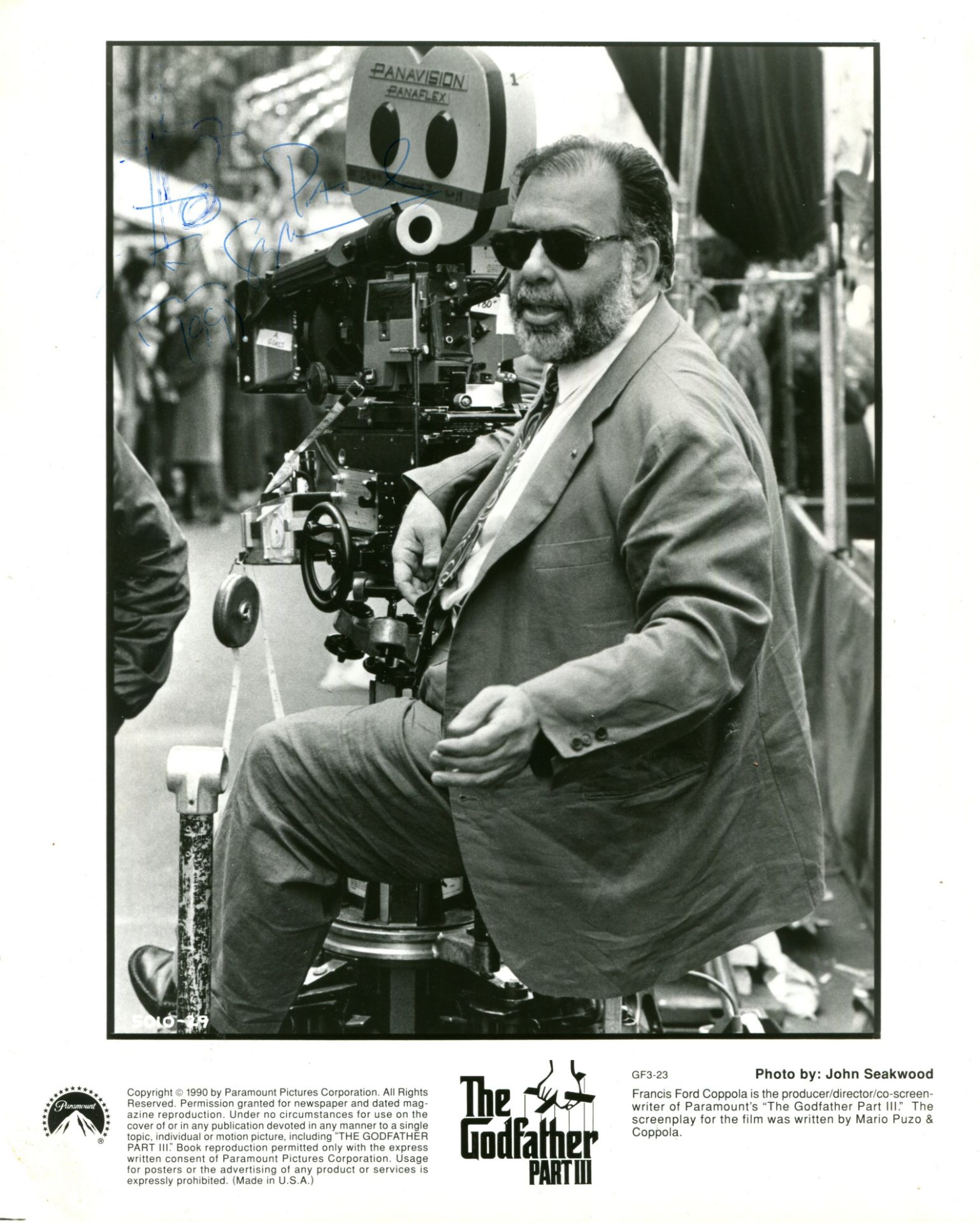 COPPOLA FRANCIS FORD: (1939- ) American film director, Academy Award winner. Signed and inscribed - Image 2 of 3