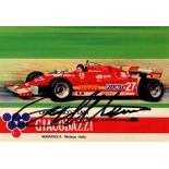 VILLENEUVE GILLES: (1950-1982) Canadian Racing Driver. Rare signed colour postcard photograph of