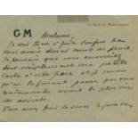MAUPASSANT GUY DE: (1850-1893) French Writer. A good A.L.S., Guy de Maupassant, two pages, 12mo,