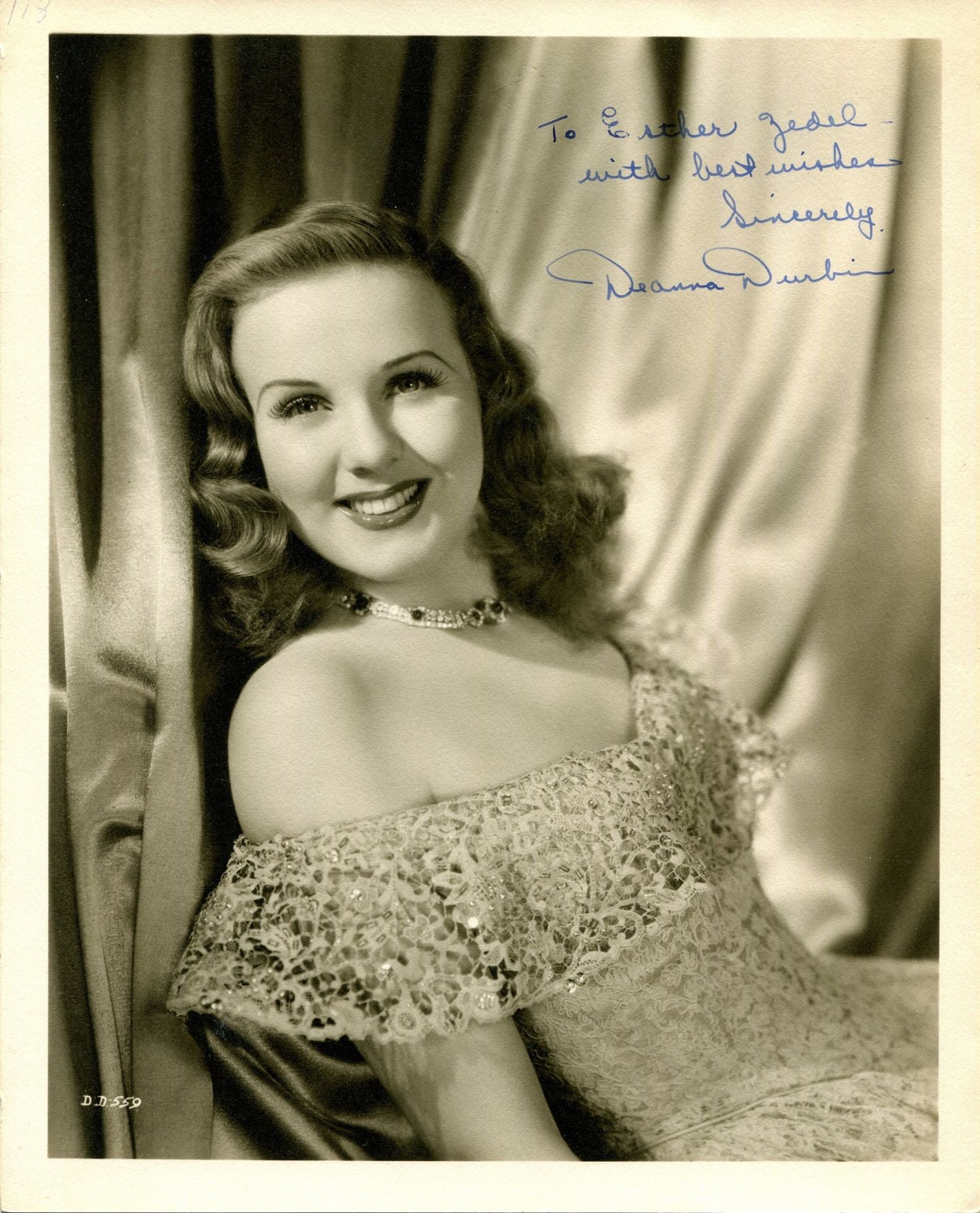 DURBIN DEANNA: (1921-2013) Canadian actress and singer, the recipient of the Academy Juvenile